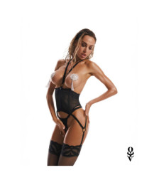 Alliane corset et string - Noirs